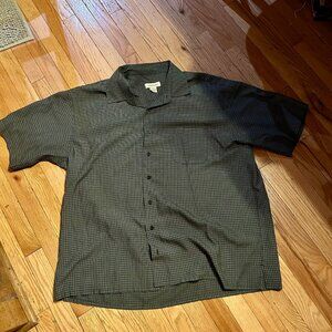 Joseph & Feiss Men's 3XL Shirt Short Sleeve Black Plaid Modal Polyester Pocket‎